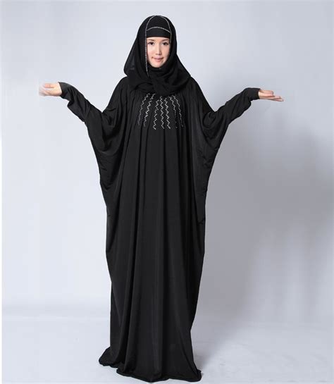Buy Women Black Abaya And Hijab For Muslim Prayer With