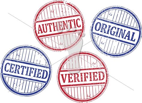 Certified Authentic Verified Original Vector Rubber Stamps Stompstock