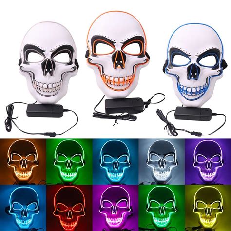 Cheap Led Skull Mask Halloween Party Mask Luminous El Cold Light Mask