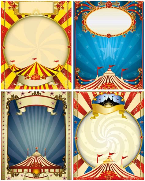 Free Printable Clip Art Free Set Of Vector Circus Frame Posters