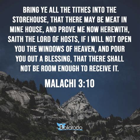 Malachi 310 Nwt Bring All The Tenth Parts Into The Storehouse That