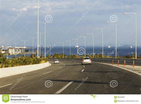 Large Highway Near Sea In Greece Stock Photo Image Of Lane Highway