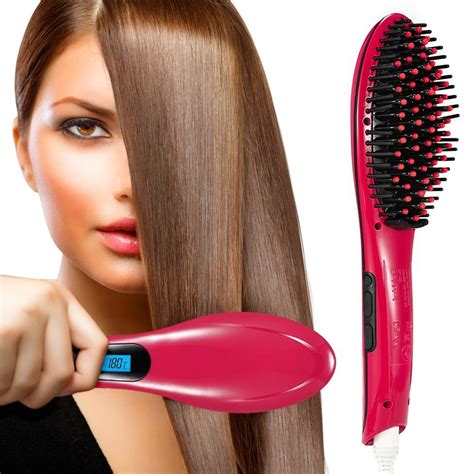 Hair Straightener Brush Ceramic Heating Hair Straightening Irons Brush