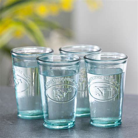 Recycled Glass Tumblers Absolutely Pure Milk Set Of 4 Purity