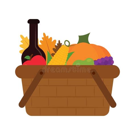 Thanksgiving Basket Stock Illustration Illustration Of Fruit 3259417