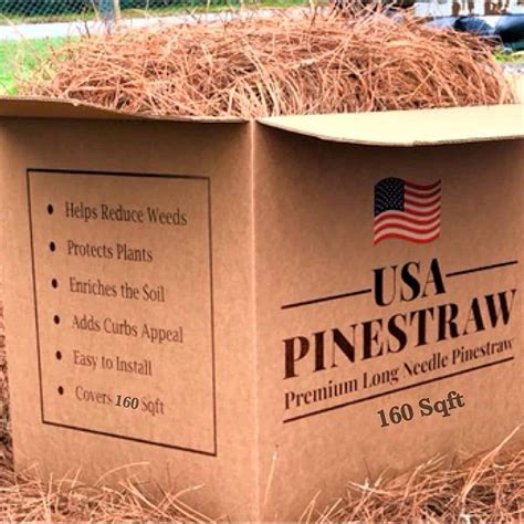 Usa Pinestraw Box Of 160 Sqft Long Needle Pine Straw Mulch Hd 88 3eq8
