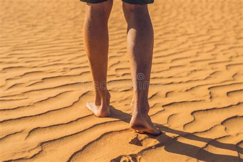A Man Lost In The Red Desert In Vietnam Mui Ne Stock Image Image Of