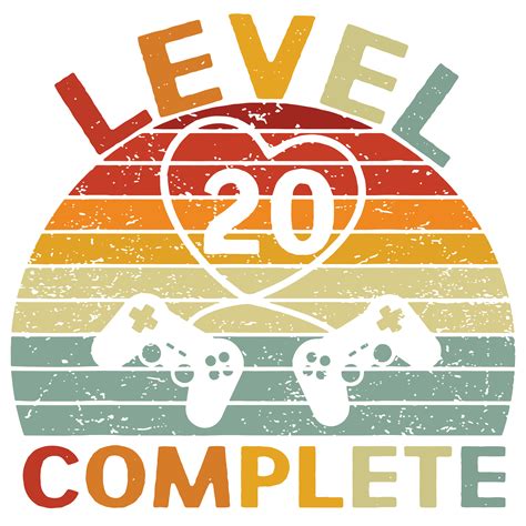 Level 20 Complete Gamers Couple 20th Anniversary Svg Trendi Inspire