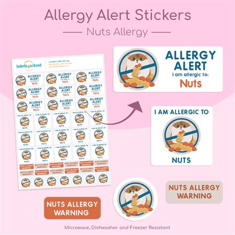 Allergy Alert Labels Allergy Stickers Labels4school