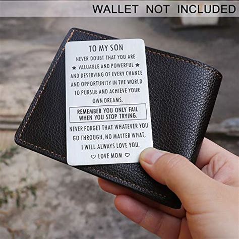 Inspirational Engraved Wallet Inserts To My Son From Mom Gifts With Quote EBay