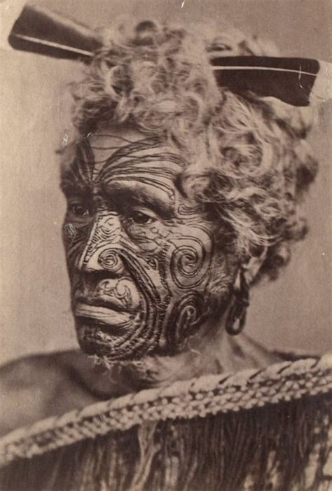 New Zealand Maori Man With Tā Moko Facial Tattoo Ca 1860 1889