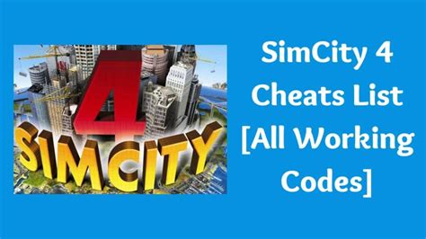 Simcity 4 Cheats List 2022 [all Working Codes]