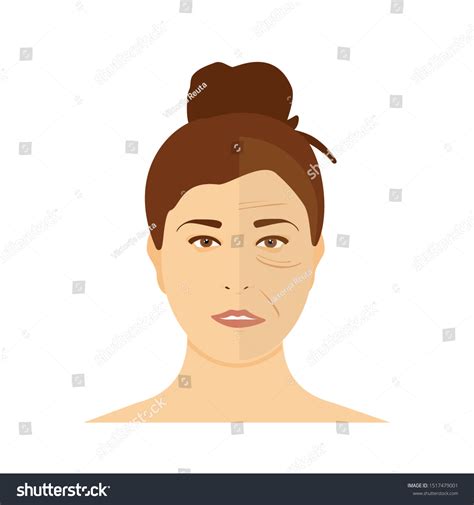mature woman face before after cosmetic stock vector royalty free 1517479001 shutterstock