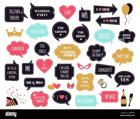 Wedding Photobooth Props Bride And Groom Party Speech Bubble Marriage Quotes For Wedding