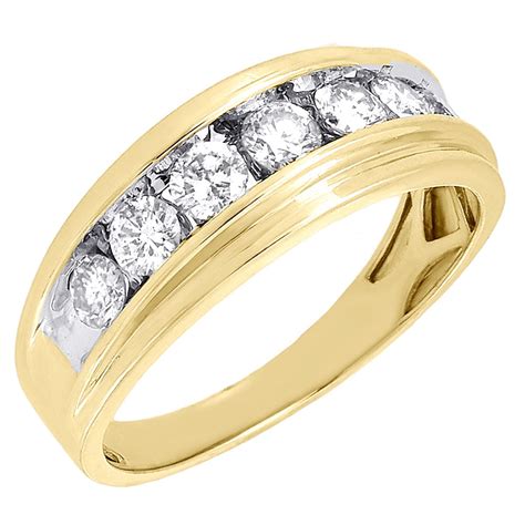 Mens K Yellow Gold On Genuine Silver Wedding Engagement Lab Diamond Ring Band Men S Rings Fashion