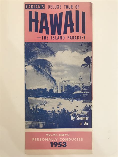 1953 Vintage Travel Brochure Of Hawaii Travel Brochure Travel