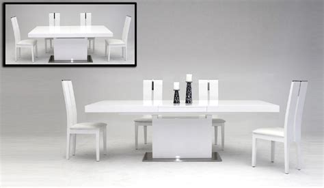 Zenith Modern White Extendable Dining Table