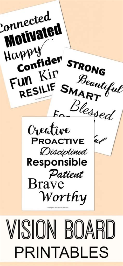 Empowering Words Vision Board Printables