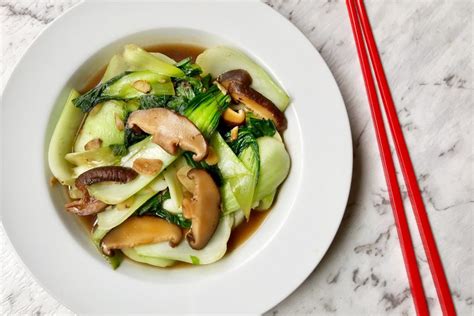 stir fried bok choy with shiitake mushrooms asian inspirations