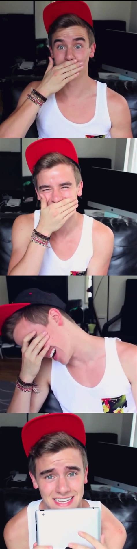 i loved his reactions in the video it was so freaking cute connor franta our2ndlife my