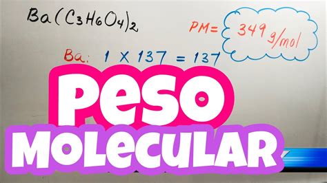 📗 Masa Y Peso Molecular De Un Compuesto ⚠ Muchos Ejemplos‼ Youtube