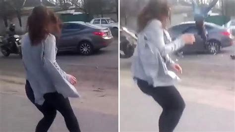 Dangerous Dance Moves Twerking Woman Causes Sickening Head On Collision