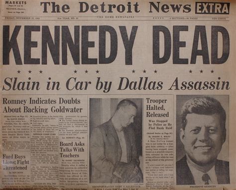 Kennedy Assassinated November 22 1963 Detroit News Here I… Flickr