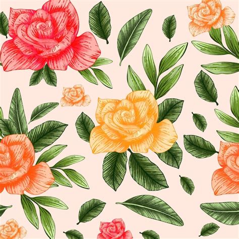 Free Vector Hand Painted Watercolor Botanical Pattern