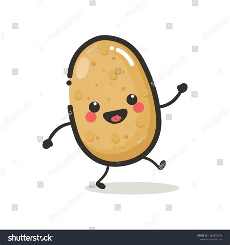 Potato Character Mascot Fruit Vegetables Icon Stock Vector Royalty