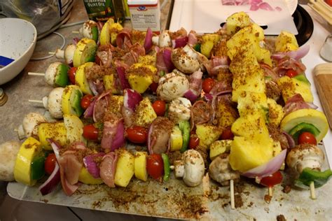Prep and assemble your kabobs, then place them on a rack on top of a baking sheet. Piece of Cake Recipes: Oven Baked Chicken & Bacon Shish Kebabs