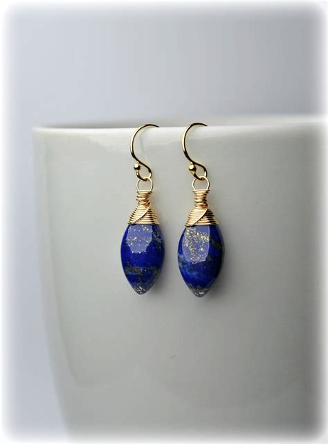 Lapis Lazuli Earrings 14k Gold Filled Jewelry Earrings Gold