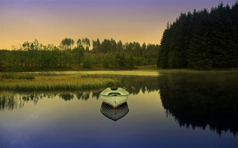 Free Download Boat Lake Reflection Hd Wallpapers 1920x1200 For Your