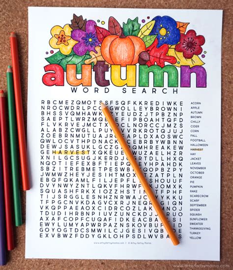 Autumn Word Search Bilscreen