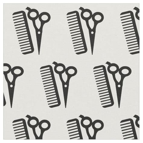 Hairdresser Stylist Scissors And Comb Fabric