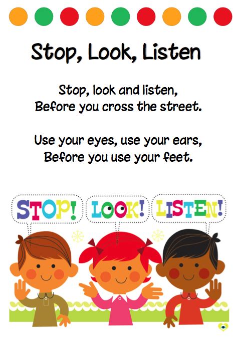 Stop Look Listen Teaching Safety Transportation Preschool Road Safety