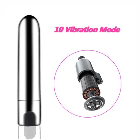10 Speeds Silver Rechargeable Bullet Vibrator Waterproof Wireless Power
