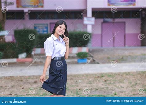 Female Students In School Uniforms In Thai Schools Stock Image Image