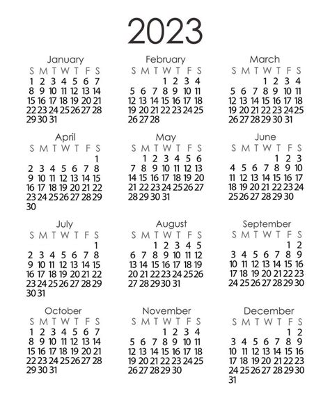 2023 Minimalist Calendar Printable Calendar 2023