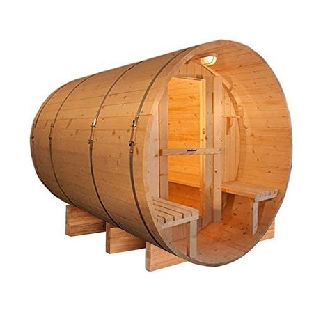 5 Person Traditional Steam Sauna Barrel Sauna Porch Canopy Sauna