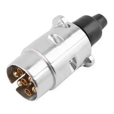 Tomada Plug Macho Cromada Para Carretinha Reboque Linha Shopee Brasil