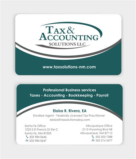 Business cards for all industries. Tax & Accounting business needs business card design | Business Card Design Contest | Brief ...