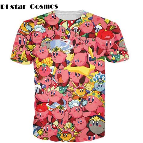 Plstar Cosmos Kirby Collage T Shirt 3d Print Pink Nintendo Character Cartoon Women Men T Shirt