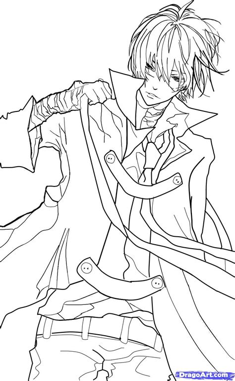 Coloring Page Anime Hot Guys