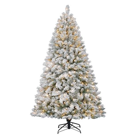 Holiday Living 7 Ft Pre Lit Flocked Artificial Christmas Tree With 500