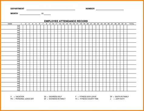 Employee Absence Calendar Template Calendar Template Printable