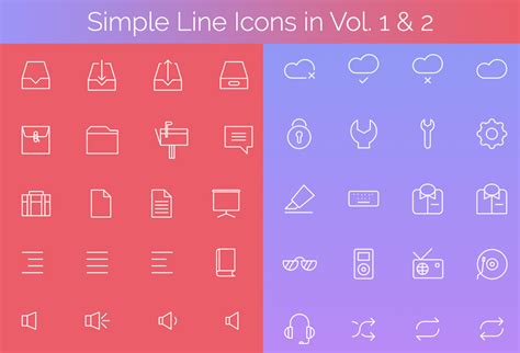 200 Free Simple Line Icons Graphicsfuel