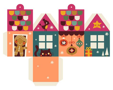 Printable Paper House Paper House Template Christmas Paper