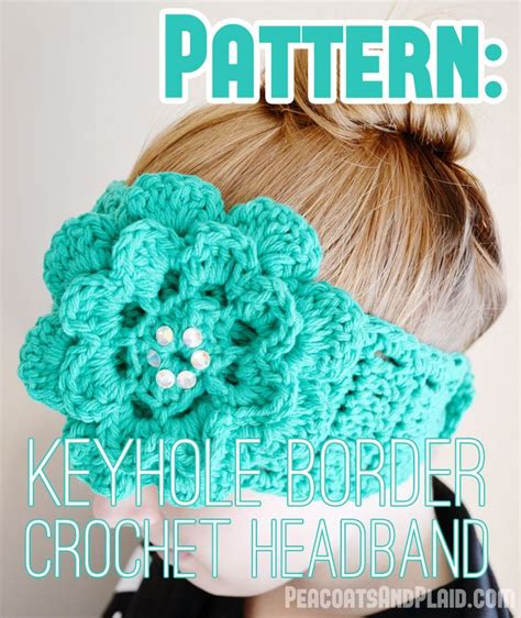 Pattern Crochet Keyhole Border Flower Headband In 2023 Crochet