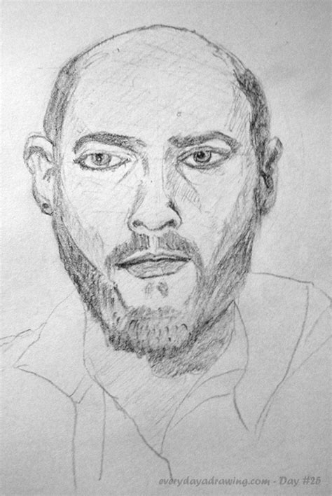 Day 025 Self Portrait Pencil Drawing Every Day A Drawing