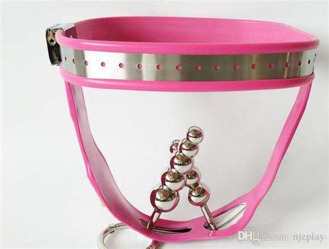 Female Adjustable Model T Stainless Steel Female Pink Chastity Belt